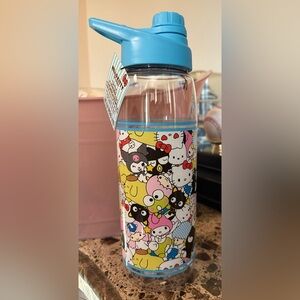 Hello Kitty Character Water Bottle with Blue Lid